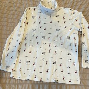 Talbots long sleeve turtleneck shirt with ice skaters